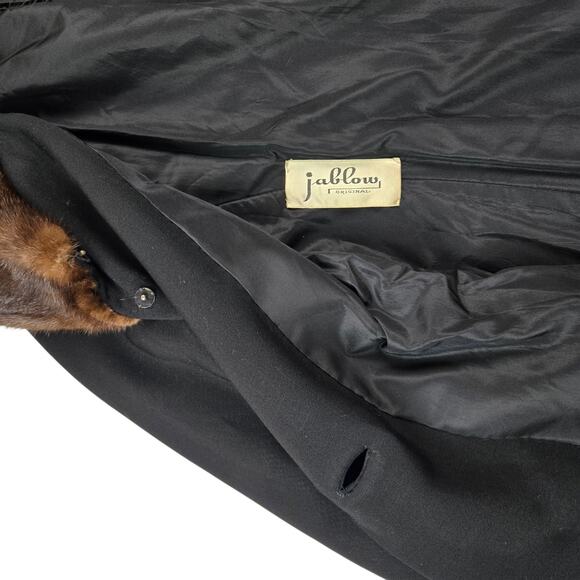 Vintage Womens Chas A Stevens Pea Coat Overcoat Size Medium Mink 3/4 Sleeve - Picture 10 of 12